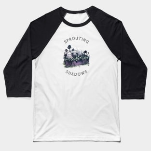 Sprouting Shadows T-Shirt | Dark Boho Witchy Garden Baseball T-Shirt